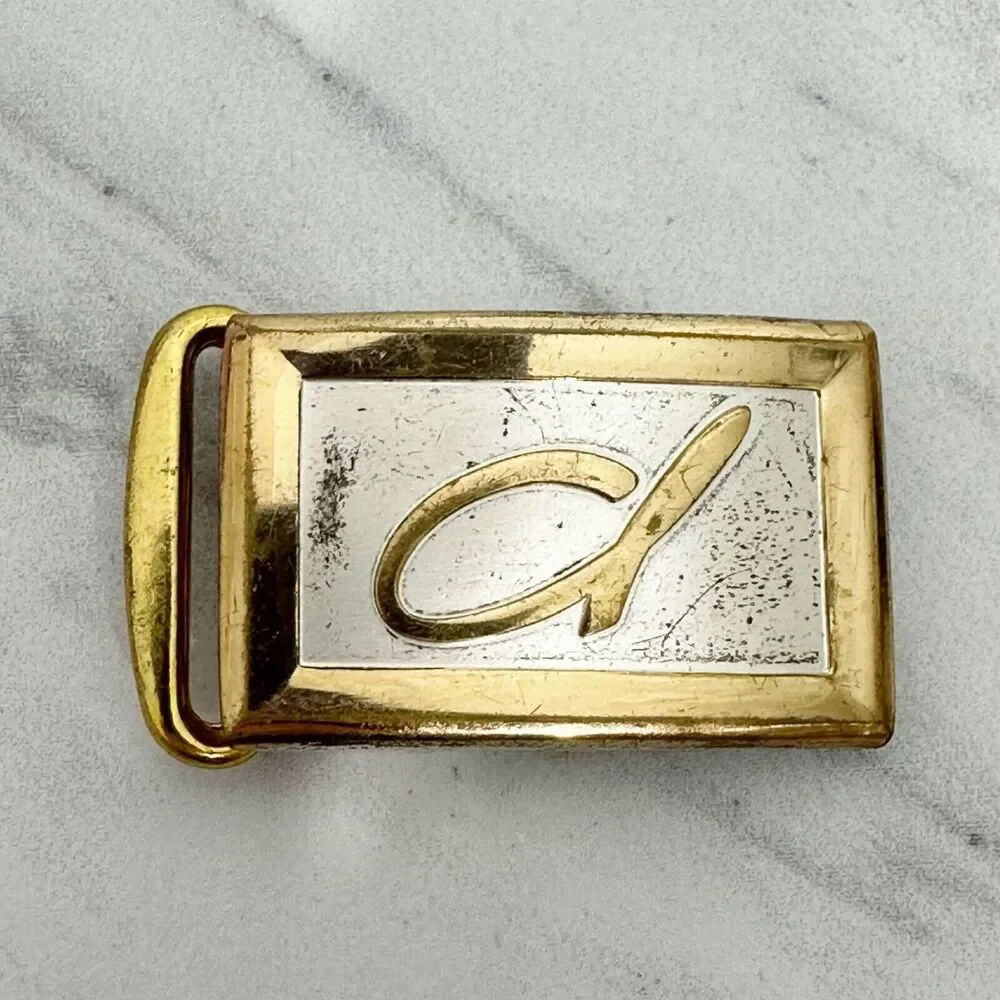 Vintage Hickok Master Plate P Initial Letter Clamp Belt Buckle ✨